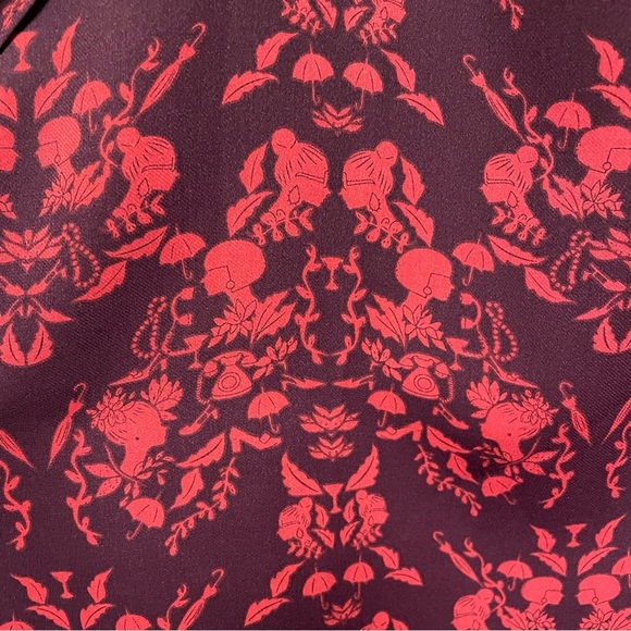 Cabi Tank Top Burgundy w/ Red/Pink Images Women’s Size XS - Picture 6 of 11